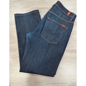 7 For All Mankind Carsen Jeans Dark Wash Straight Leg Stretch Denim 32x28
